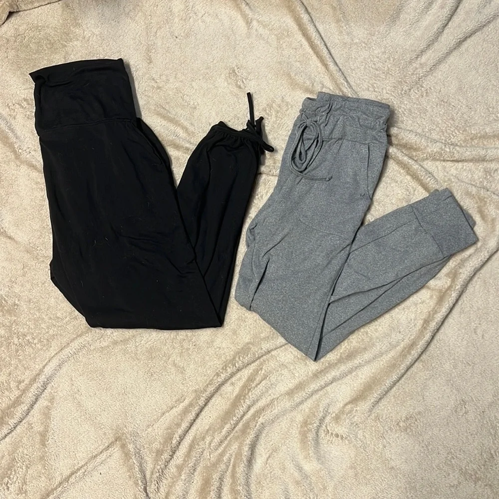 Lot Of 2 Women's Black and Gray Soft Joggers - Picture 1 of 7